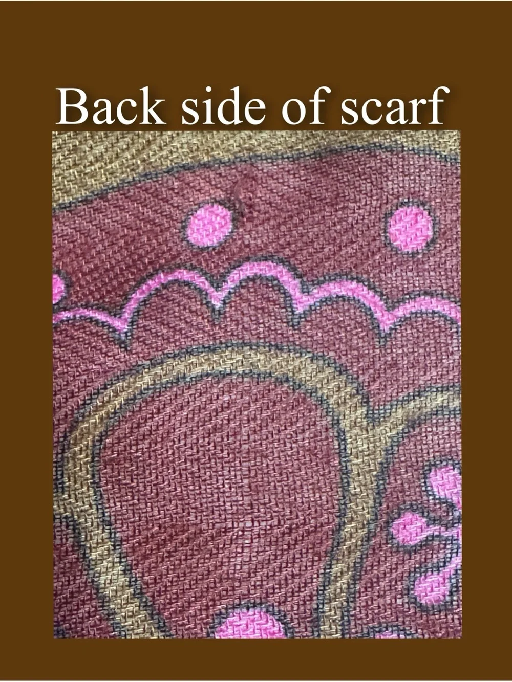 Geometric Boho Scarf Wrap Shawl with Fringe Brown Cream Pink Blue 72” x 36”